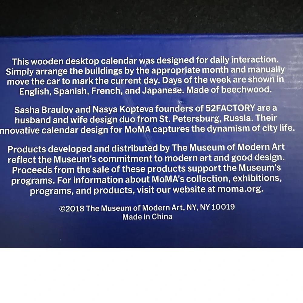 MoMA City Perpetual Calendar Wooden Beechwood Desktop Sculpture 52FACTORY